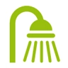 Easy cleaning maintenance Icon of a shower green