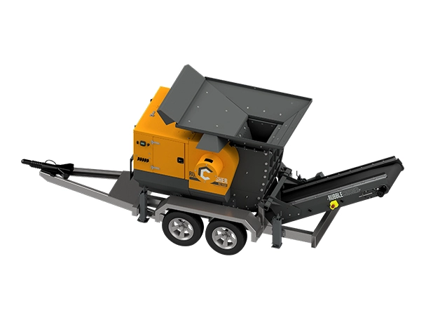 RubbleCrusher RC-150V compact trailer-mounted jaw crusher RubbleCrusher RC150V trailer-mounted jaw crusher render image