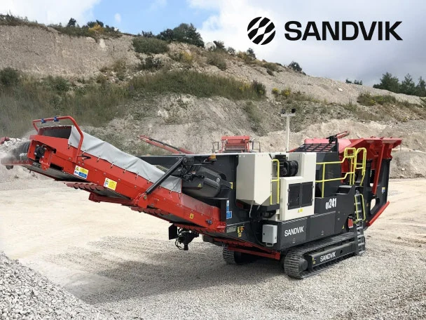 Sandvik QJ241 mobile jaw crusher on tracks