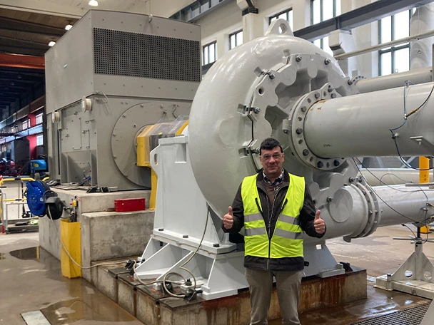 Metso XM500 pump being tested in the factory