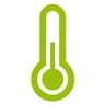 Temperature resistance Icon of a thermometer green