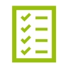 Certificates and standards Icon checklist green