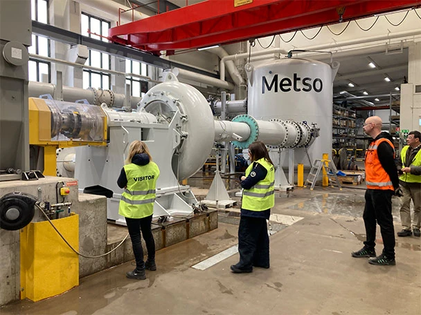 Metso XM500 pump being tested in the factory