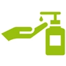 Hygiene Icon of a hand taking soap green