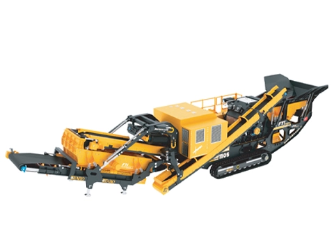 Fabo FTI 110S Render image of Fabo FTI-110-S hybrid mobile crushing and screening plant